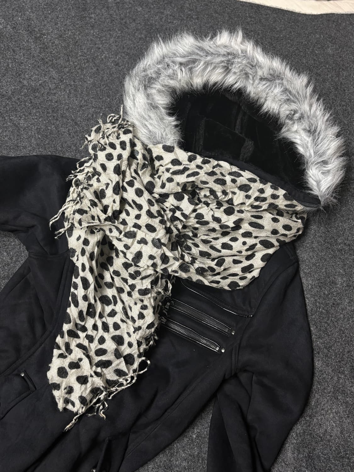 Vintage y2k punk Leopard muffler scarf 상품이미지1