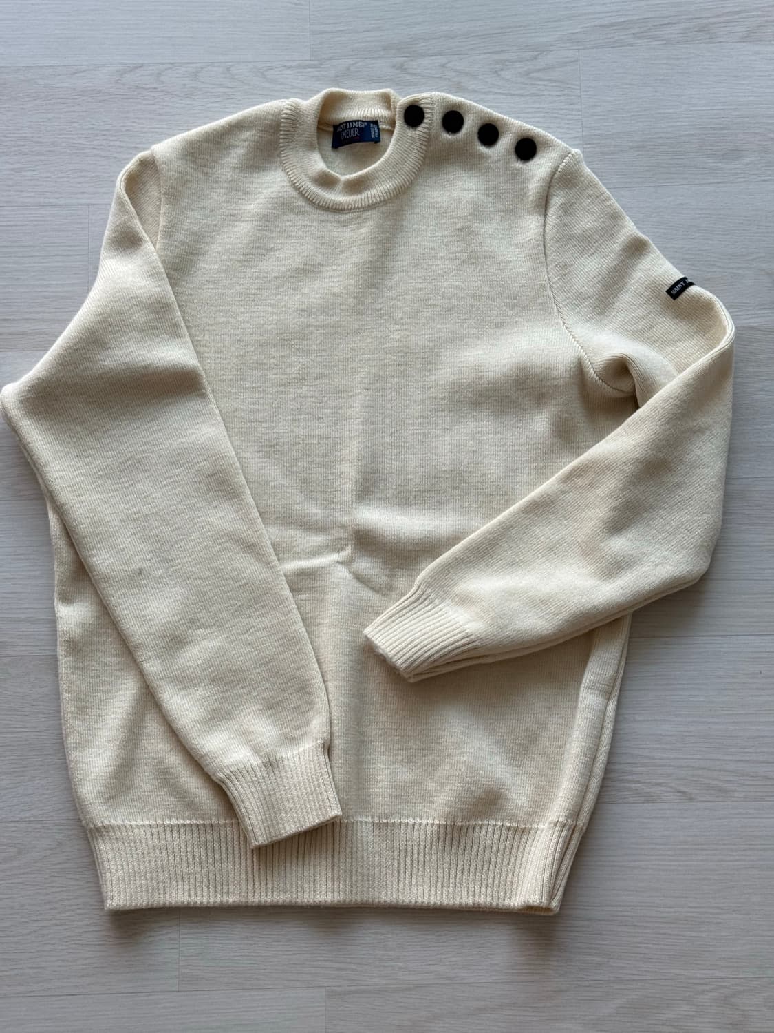 세인트제임스(Saint James) 아이보리 견장 니트 상품이미지1