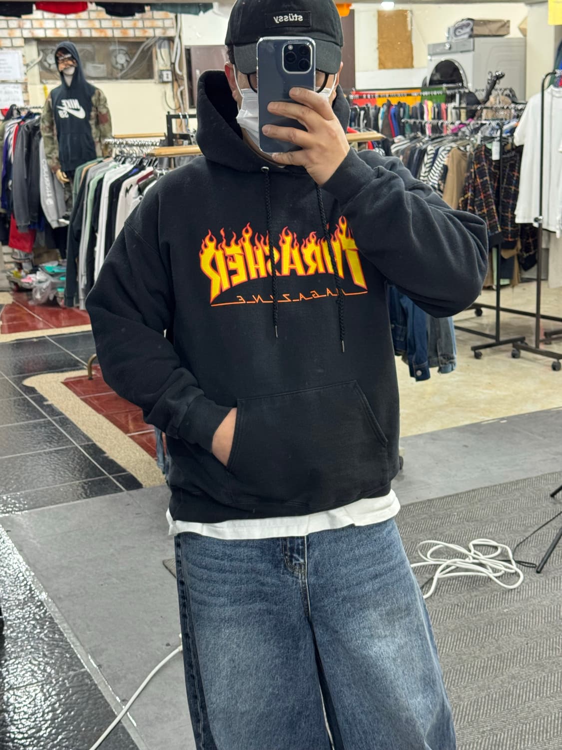 트레셔 플레임로고 후드 M 상품이미지7