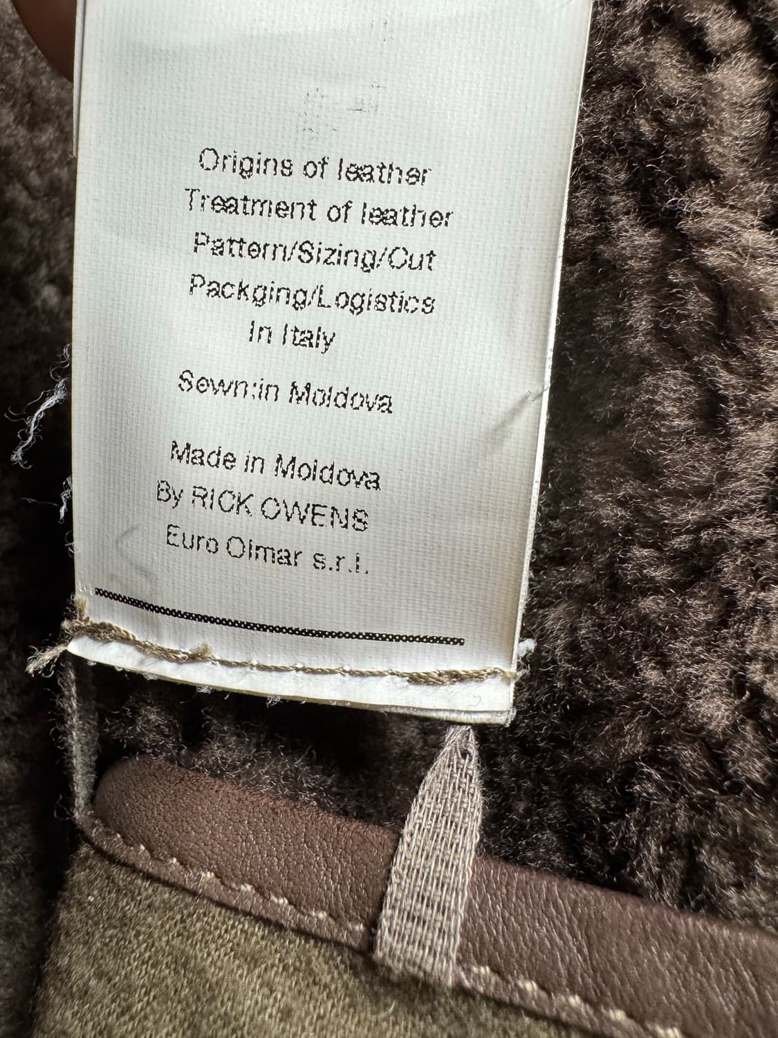 릭오웬스 12FW 레더 시어링 자켓 상품이미지8