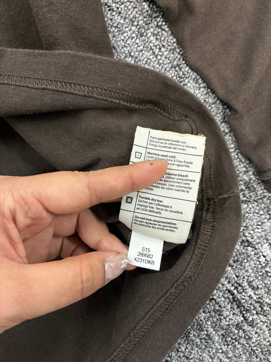 칼하트 브라운 사이드로고 롱 슬리브 S 상품이미지6