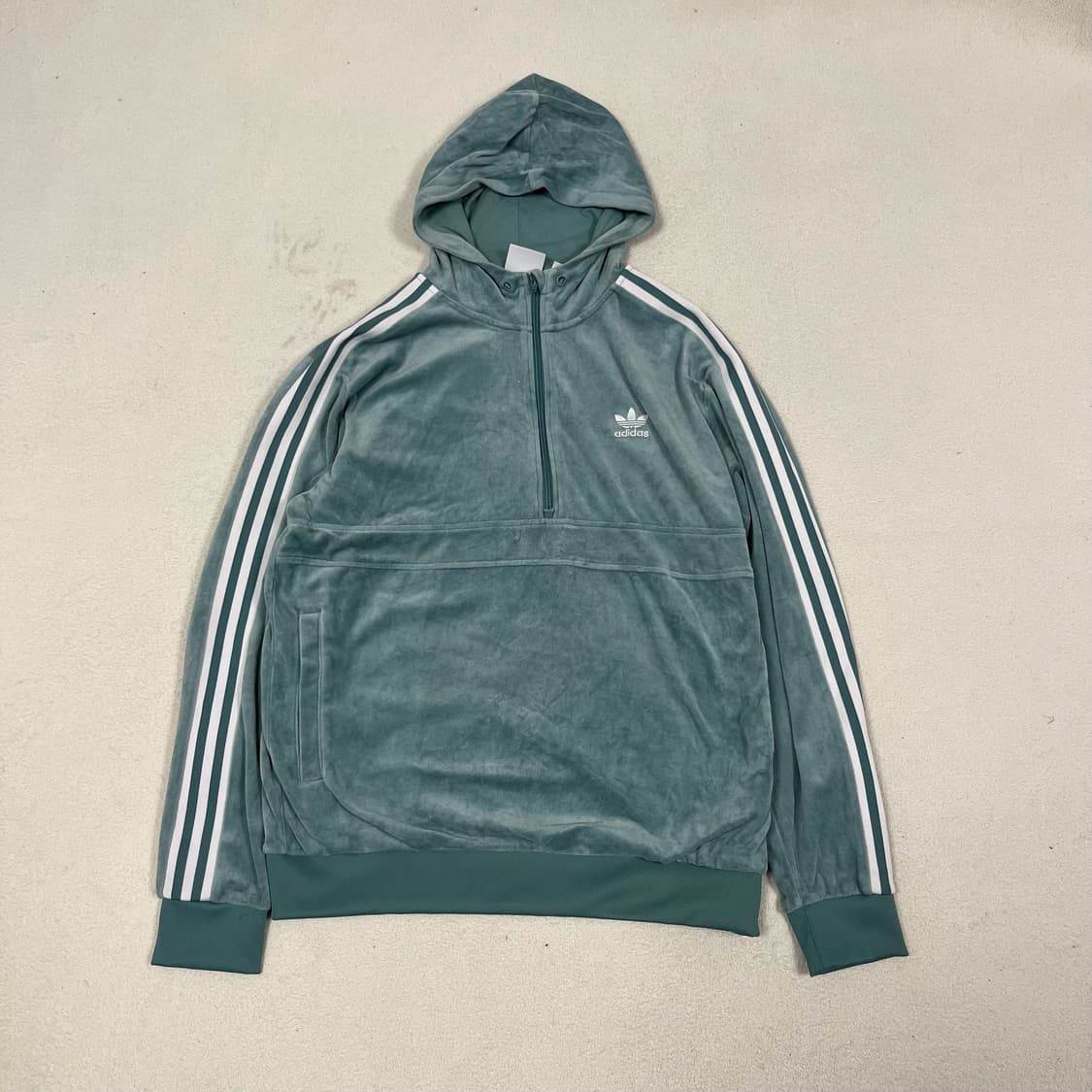 Adidas Mint Cozy Velour Half-zip Hoodie  상품이미지4