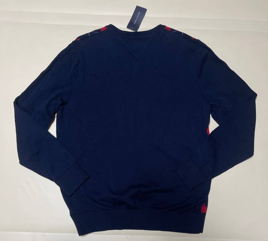 새상품)타미힐피거 아가일 V넥 니트 L 상품이미지2