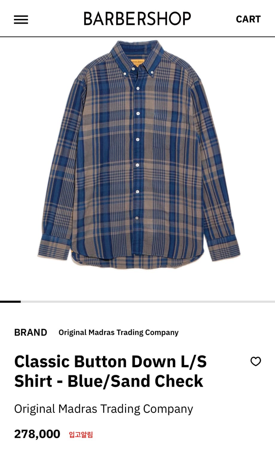 ORIGINAL MADRAS TRADING COMPANY 셔츠 상품이미지1