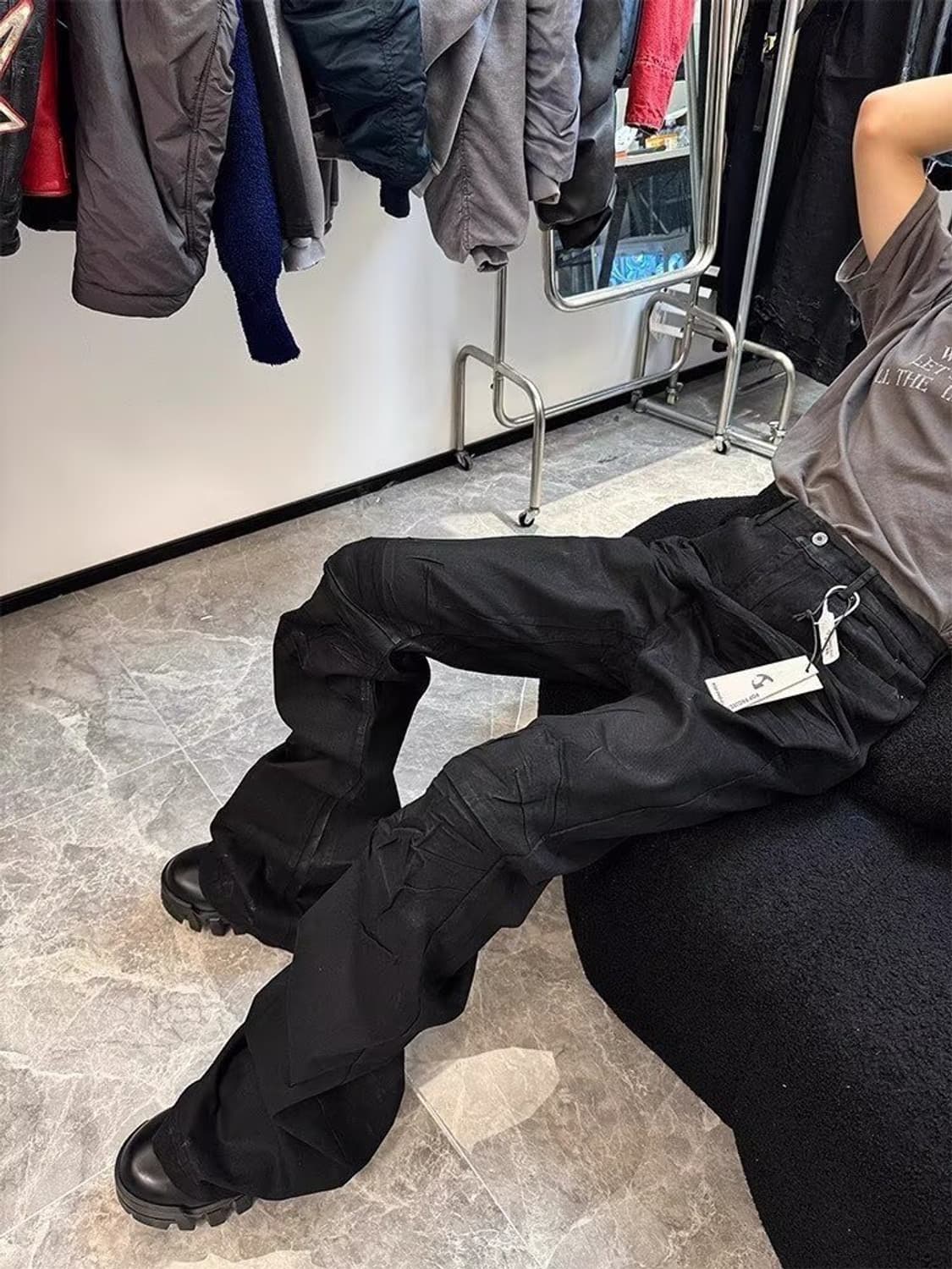 릭오웬스 스타일 레트로 플레어진 상품이미지6