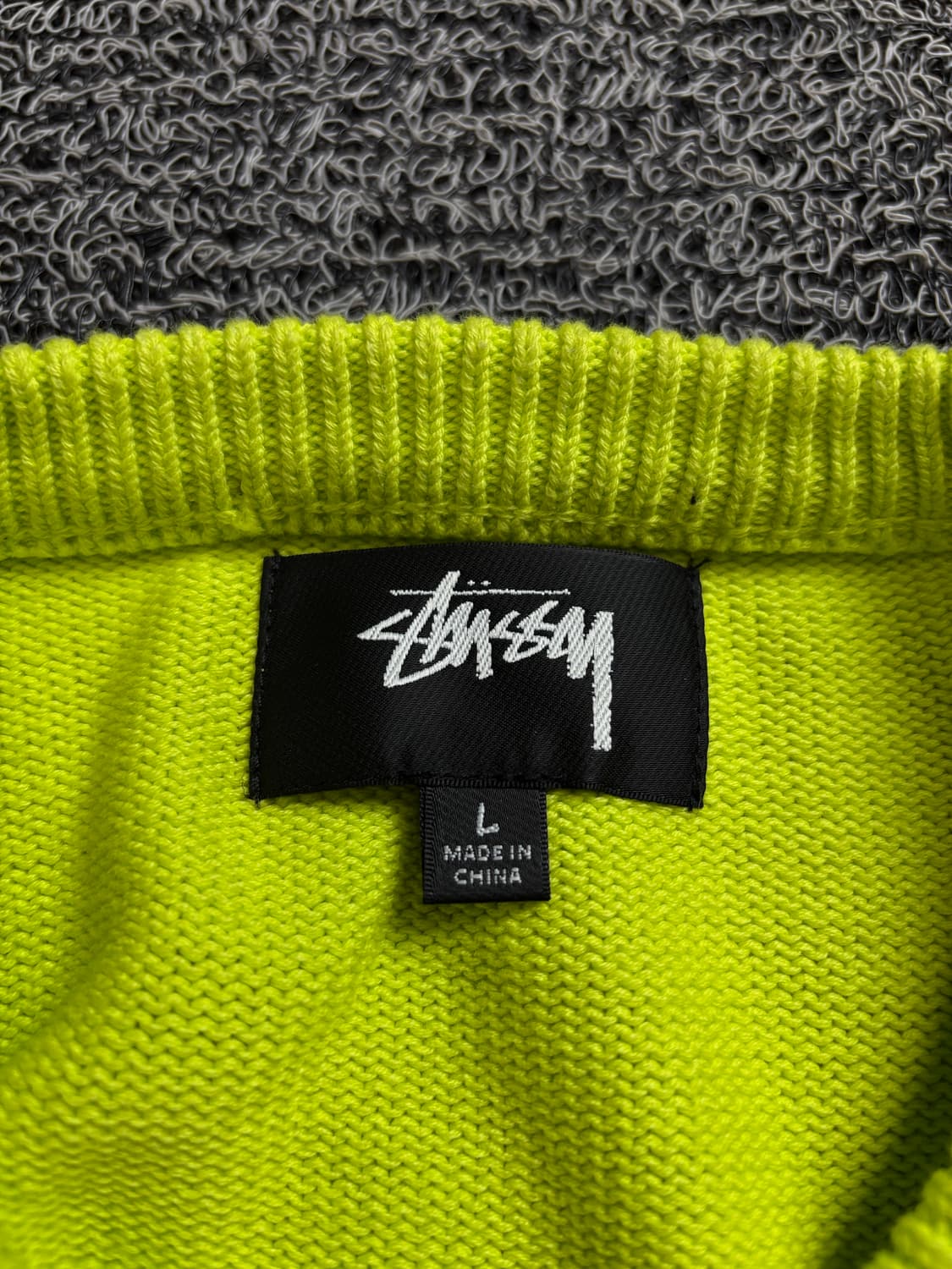 스투시 SS링크 사이드로고 크루넥 스웨터 라임 2117 상품이미지4