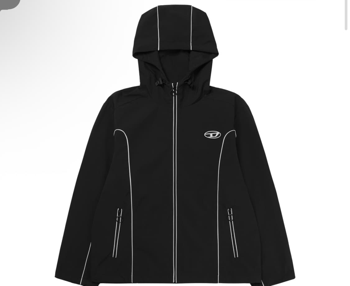 디젤 J-하이브스 콘트라스트 파이핑 윈드브레이커 블랙 상품이미지1