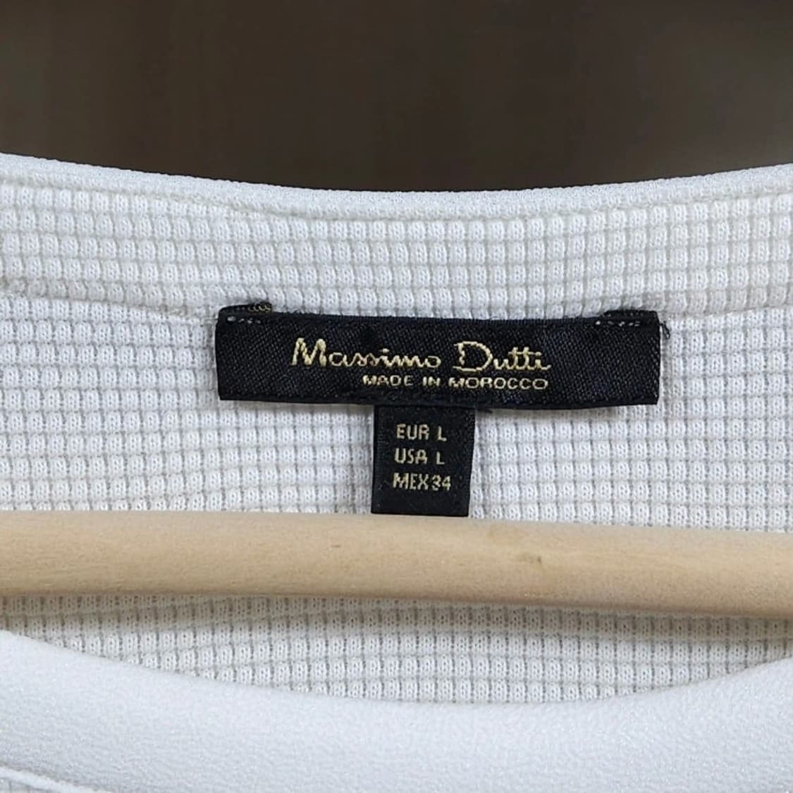 77 MASSIMO DUTTI 마시모두띠 와플 텍스처 7부 티셔츠 상품이미지5