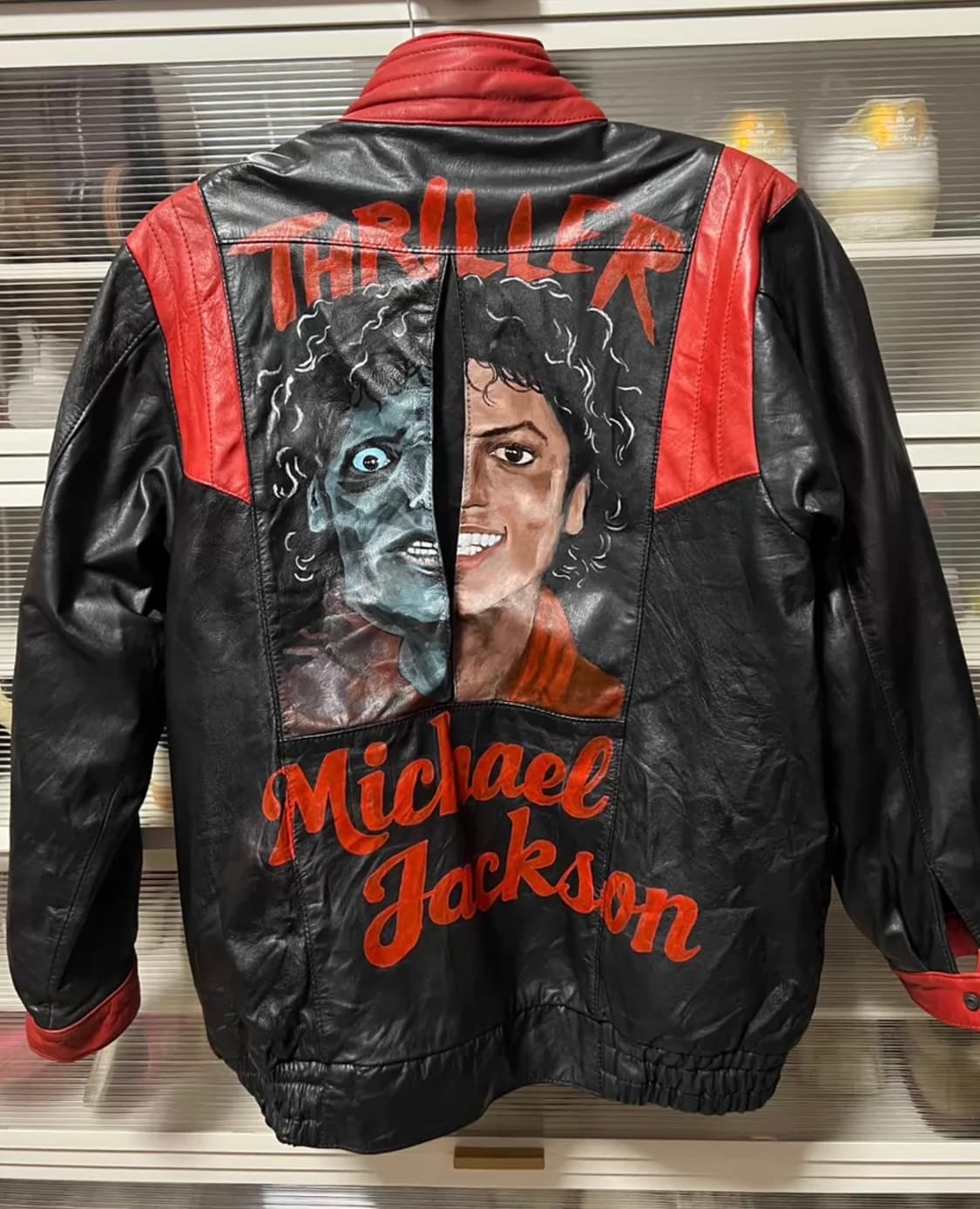 핸드페인티드 Michael Jackson Thriller 레더 자켓 상품이미지1