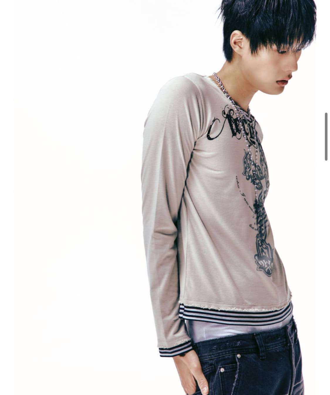 LECYTO[레씨토] Xenon Cross Stripe T-Shirt_[ 상품이미지3