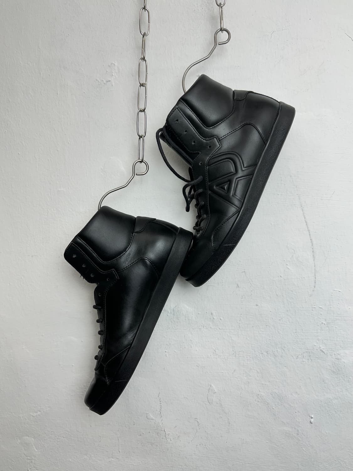 Armani Jeans Logo Black Leather High-Top 상품이미지2