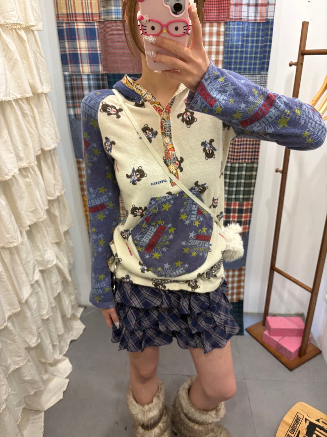 히스테릭글래머 퍽베어 기타 니트후드 상품이미지2