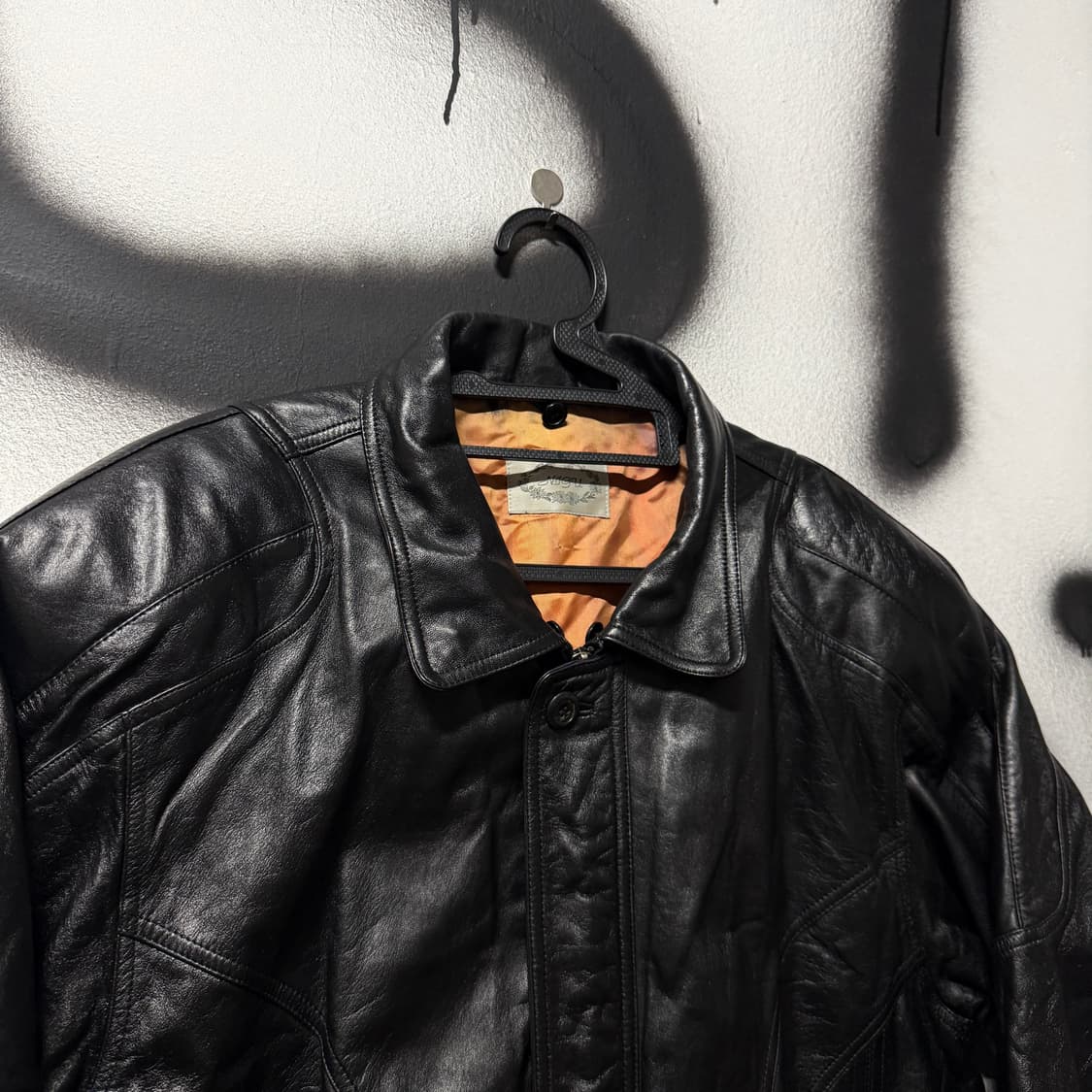 VTG 빈티지 100% 쉽스킨 양가죽 레더 봄버 자켓 상품이미지3