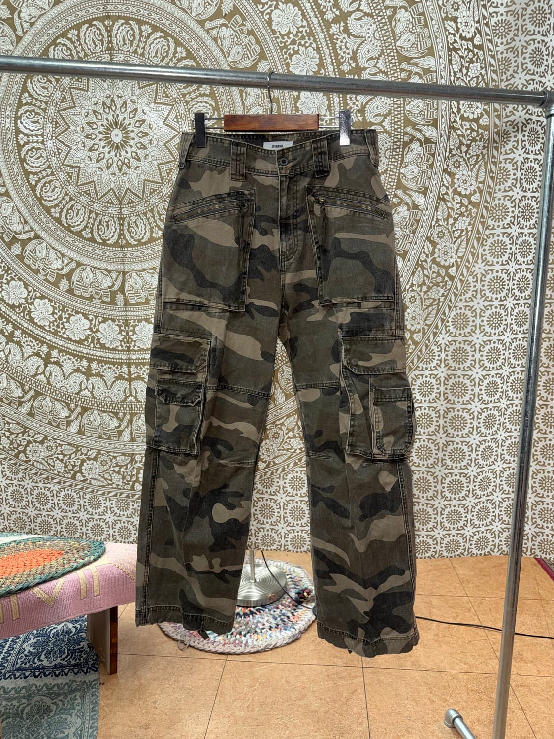 빈티지 지퍼 디테일 카모 카고팬츠  상품이미지3