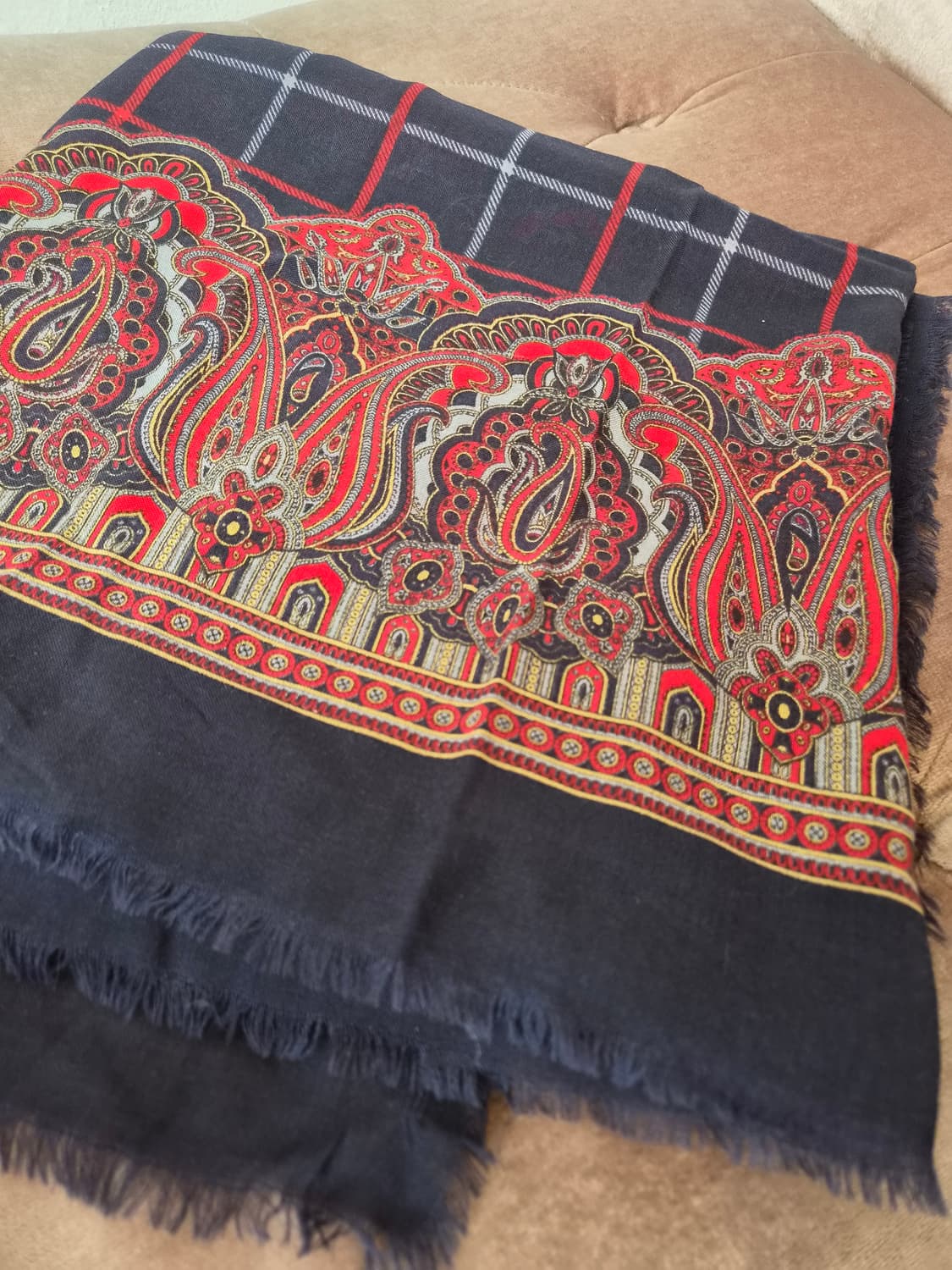 버버리스 페이즐리 실크울 숄스카프 상품이미지6