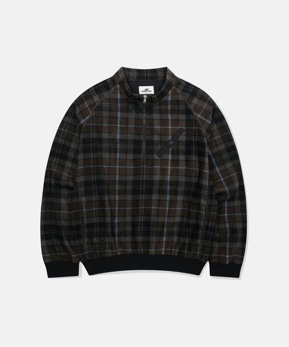 썬러브 Plaid Player Fleece Pullover 다크브라운 상품이미지1