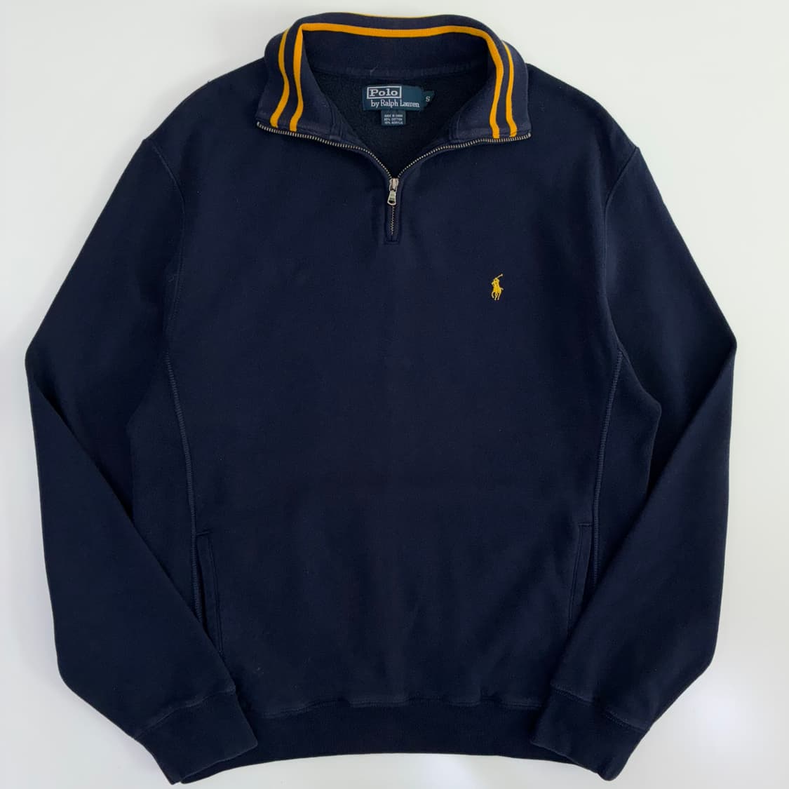 Polo  폴로 랄프로렌 자수 코튼 네이비 반집업 상품이미지1