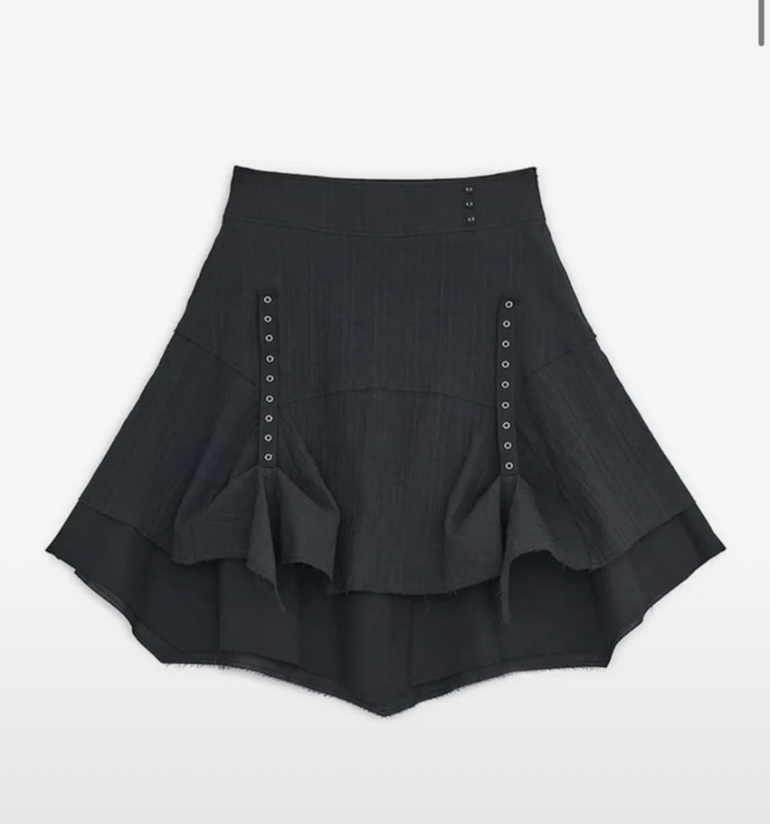 허그유어스킨 스트랩 레이어드 미디 스커트 (블랙) 상품이미지1