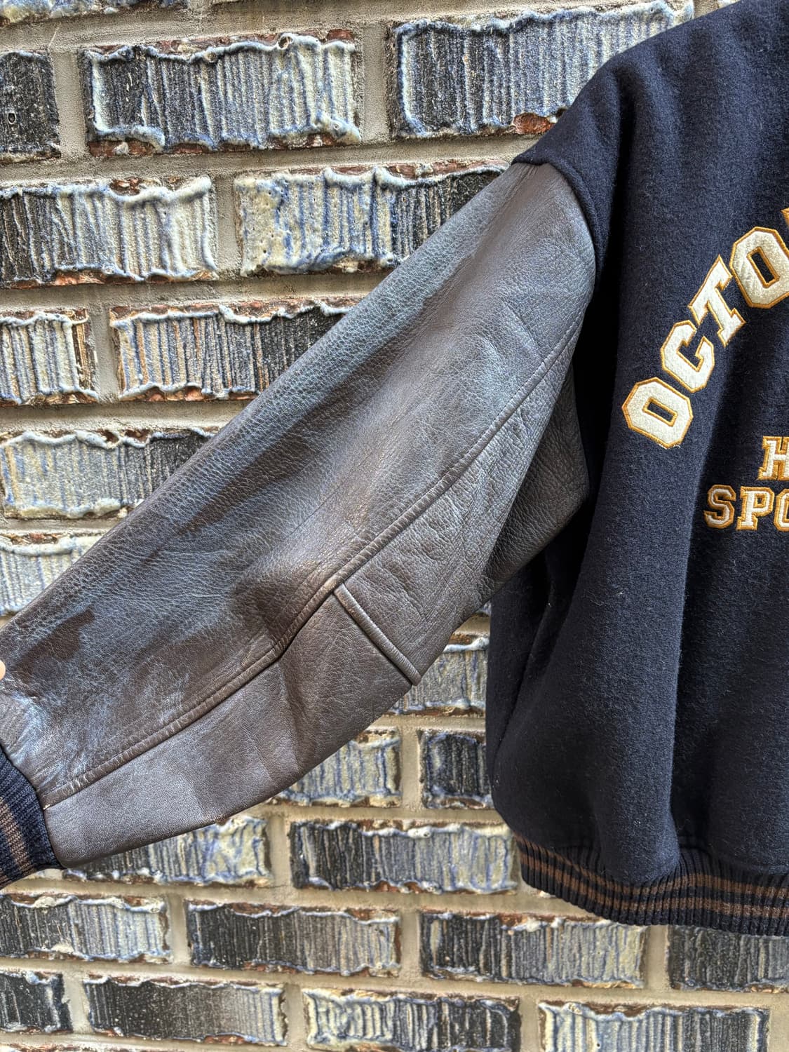 70s 하버드대학교 울레더 바시티자켓 상품이미지6