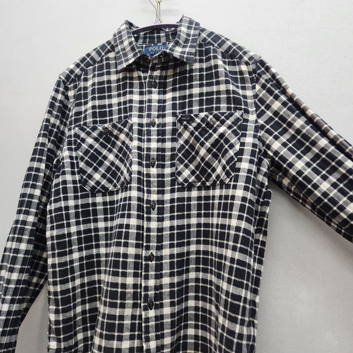 폴로랄프로렌 로고 투포켓 체크 셔츠 M 상품이미지3