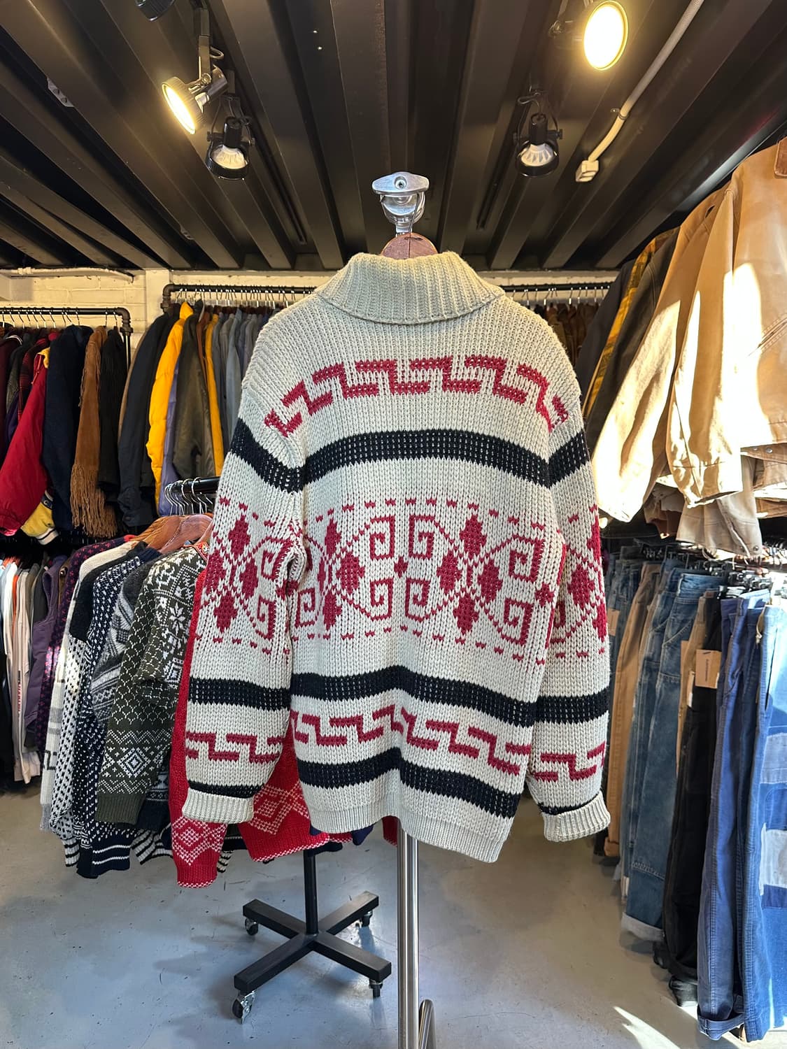 캐나다 헤비 울 코위찬 스웨터 가디건 상품이미지2