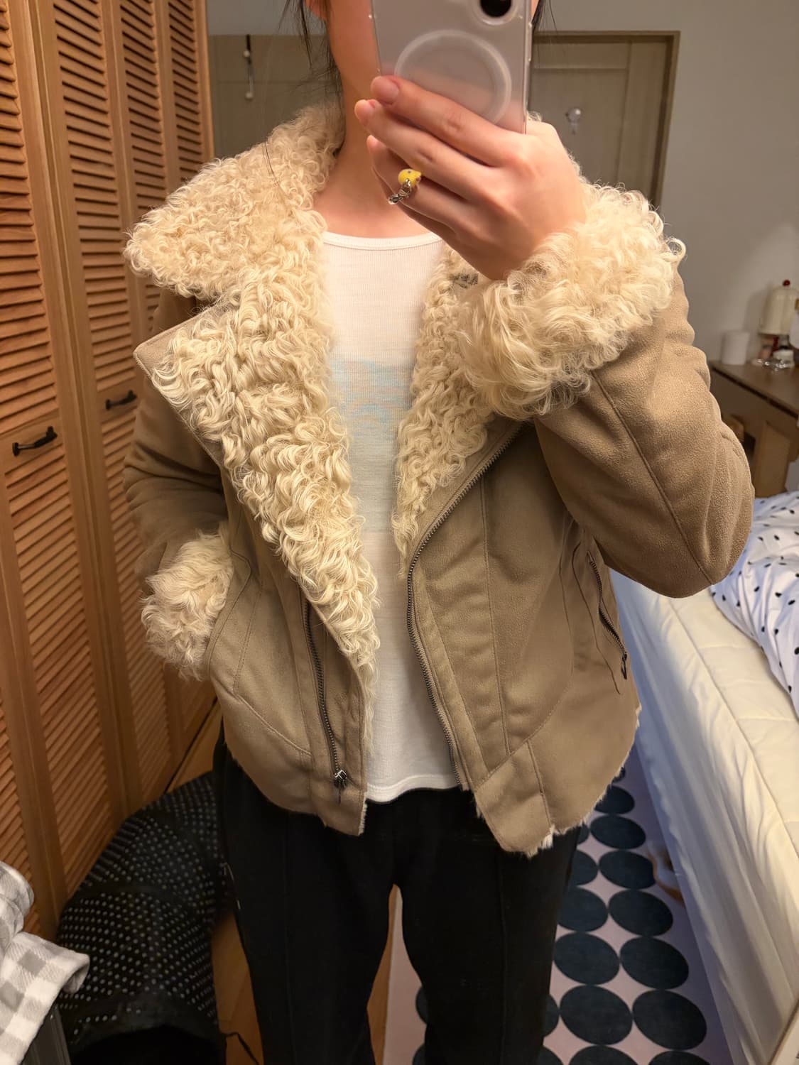 빈티지 퍼 트리밍 스웨이드 자켓 무스탕 상품이미지6