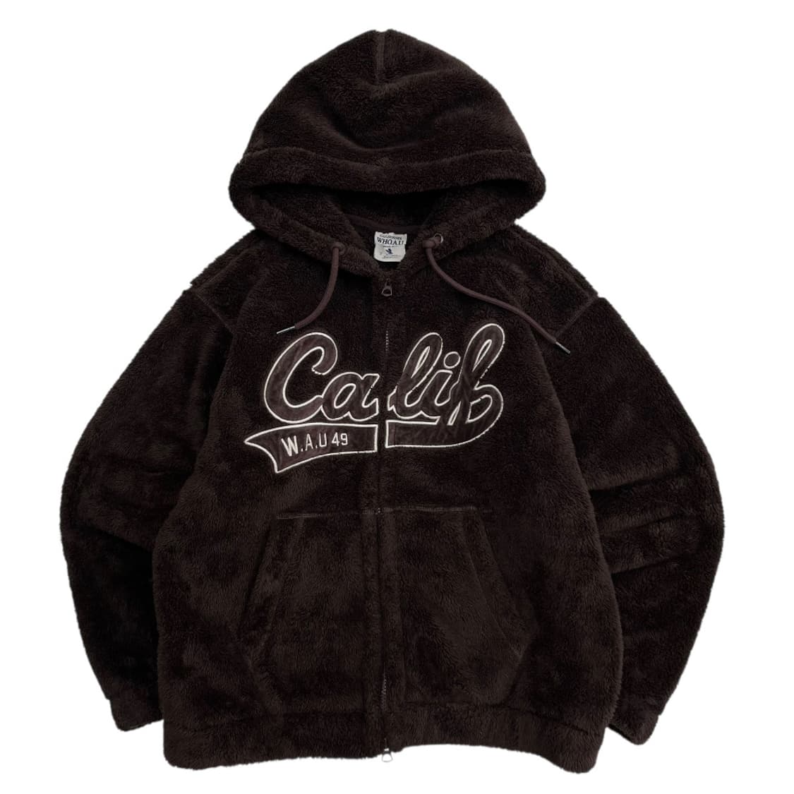 후아유 센터로고 브라운 후리스 후드집업 S 상품이미지4