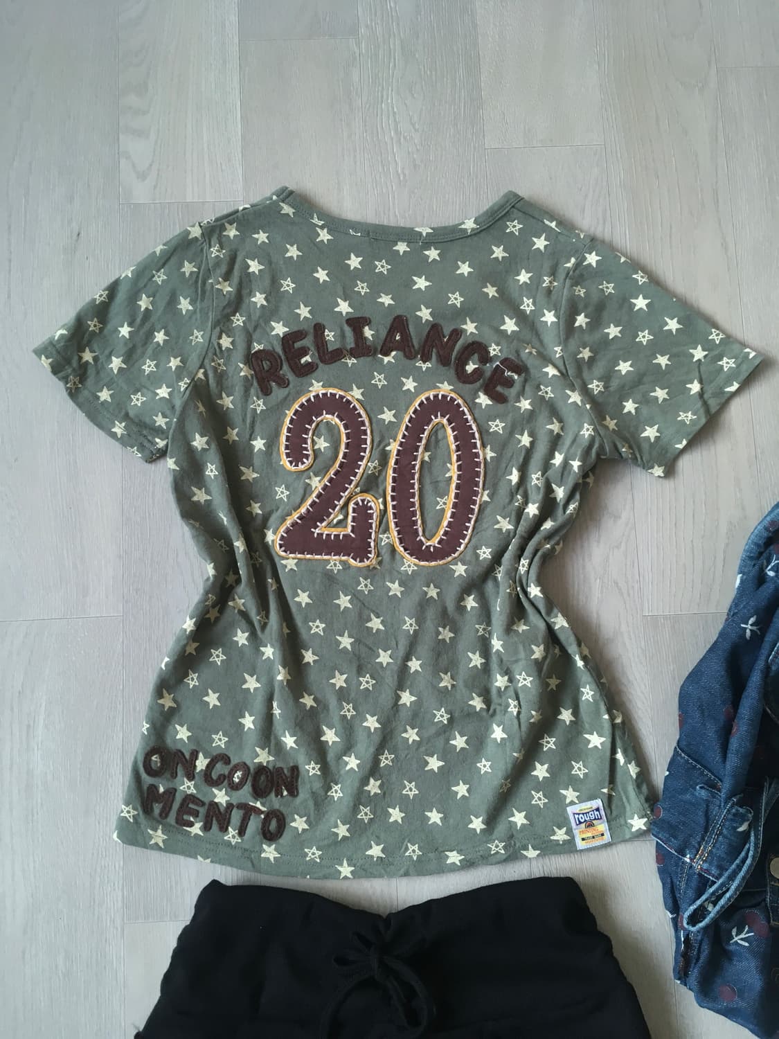 jpn vintage star nerd patch half t shirt 상품이미지2