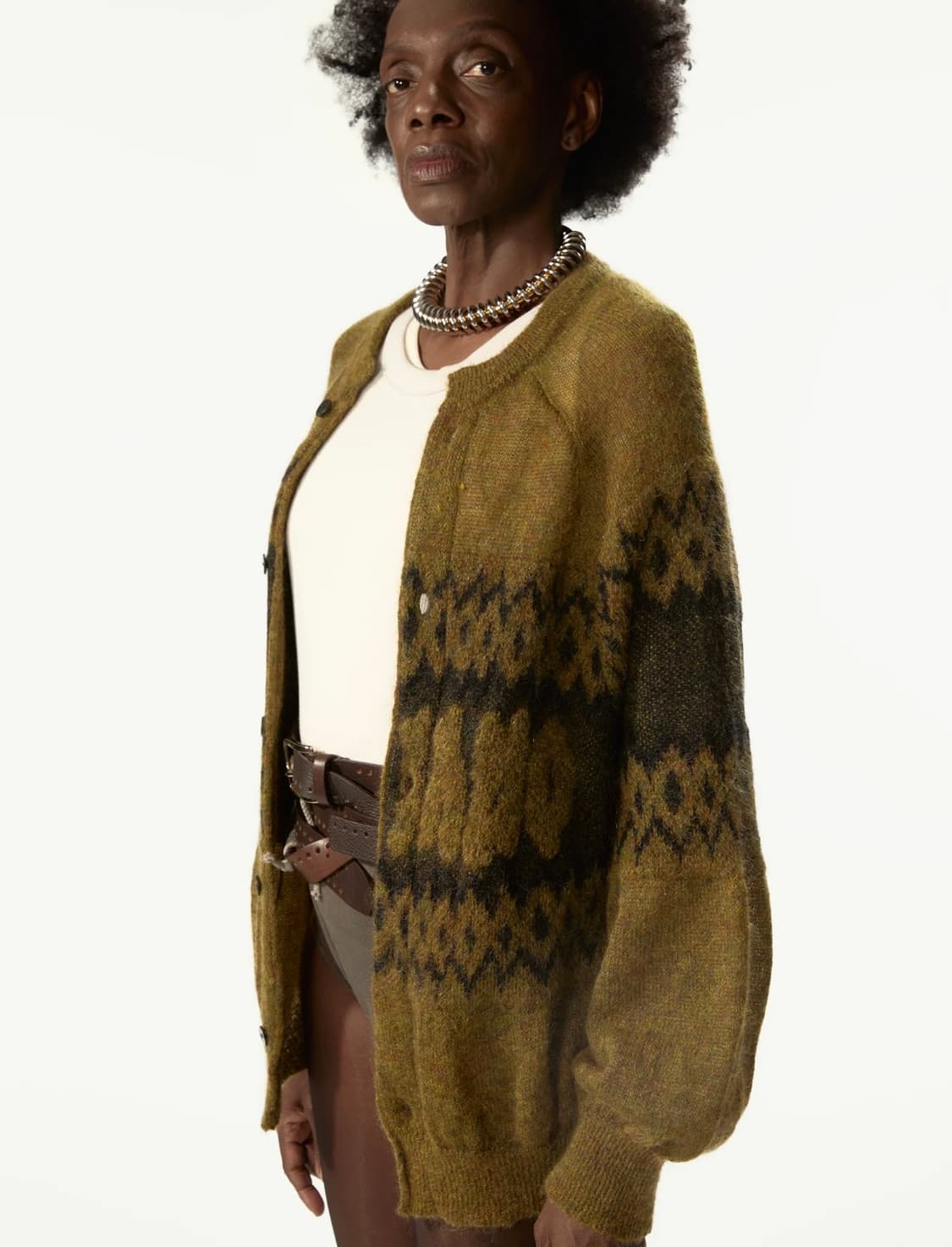 [L]마리아노 25fw 크리스마스 모헤어 가디건/옐로우 상품이미지1