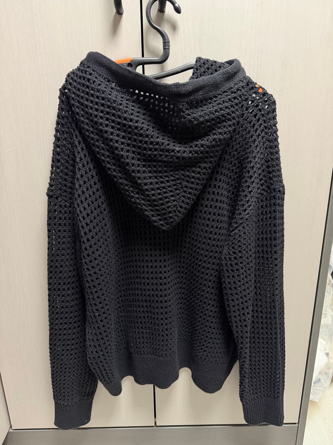 그물 니트 후드 집업 상품이미지2