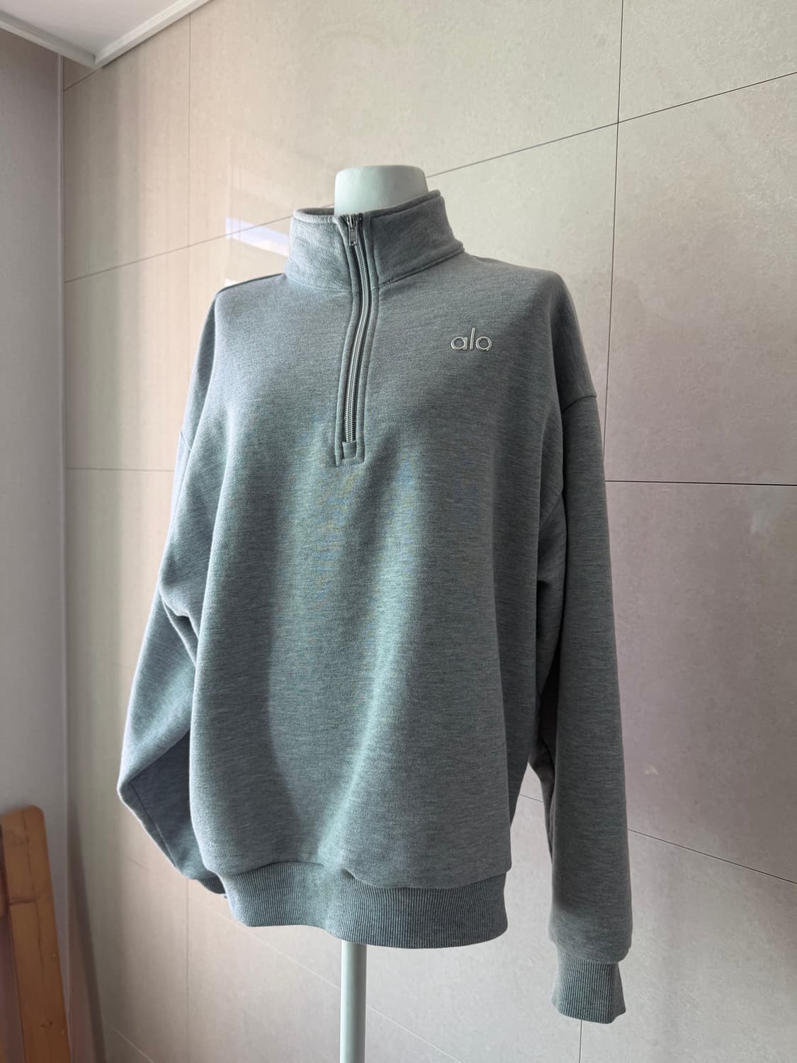 알로 요가 하프집업 맨투맨 그레이 S 상품이미지2