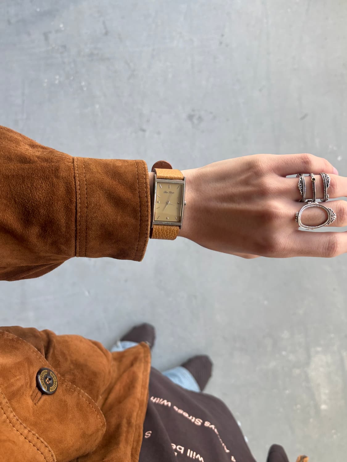 빈티지 옐로 스트랩 워치  상품이미지2