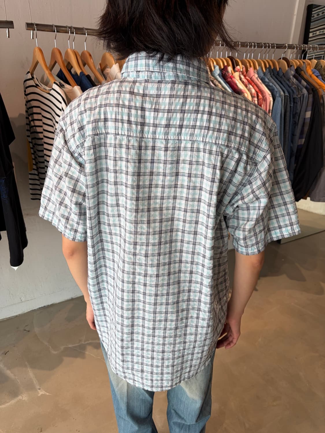 Columbia 체크 반팔 셔츠 XL 상품이미지5