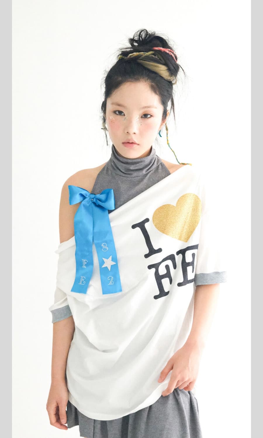 (새상품)[fa.er.ie] cowl neck button t-shirt 상품이미지3