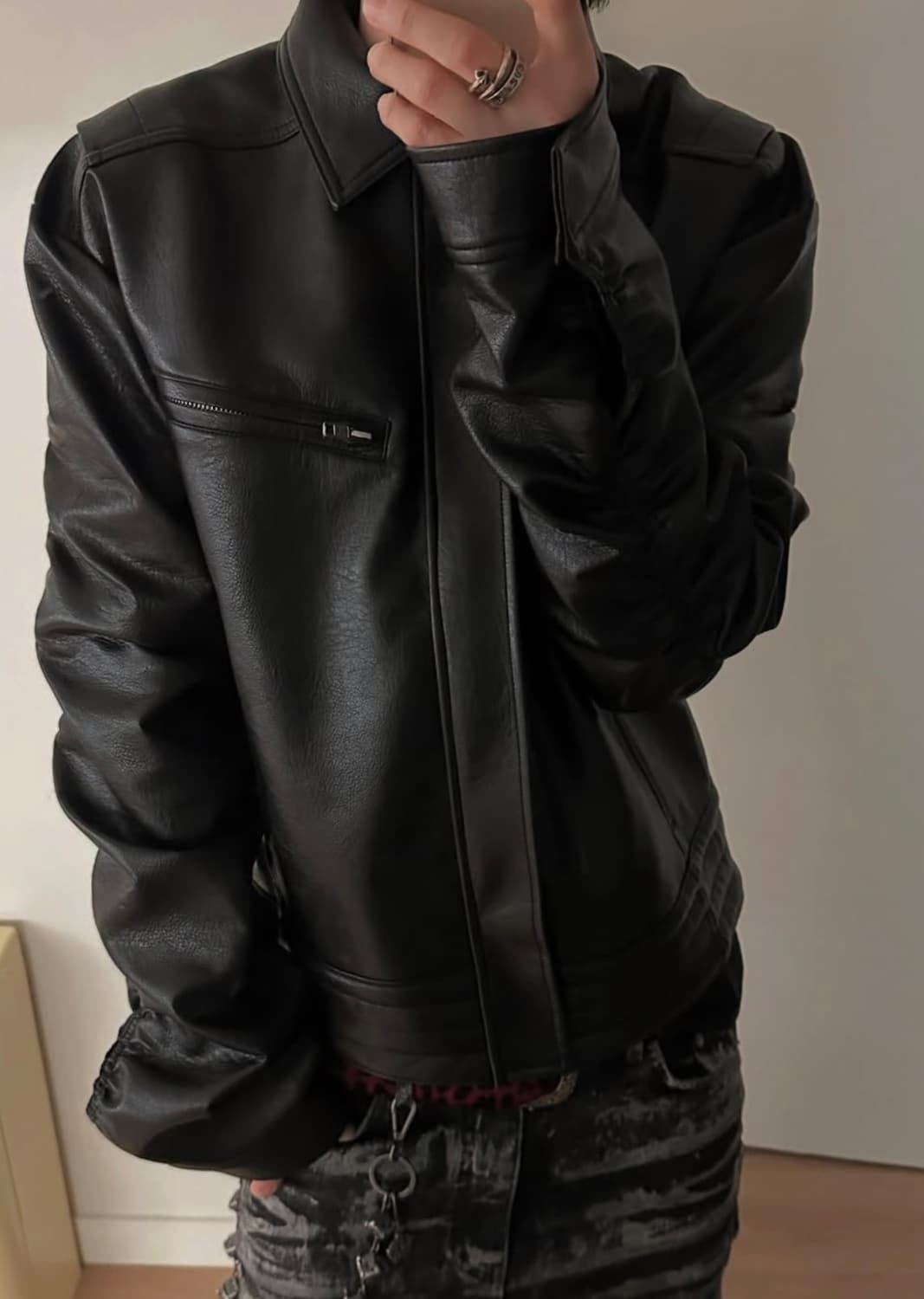 파아카이브 퍼커링 레더자켓 2사이즈 상품이미지5