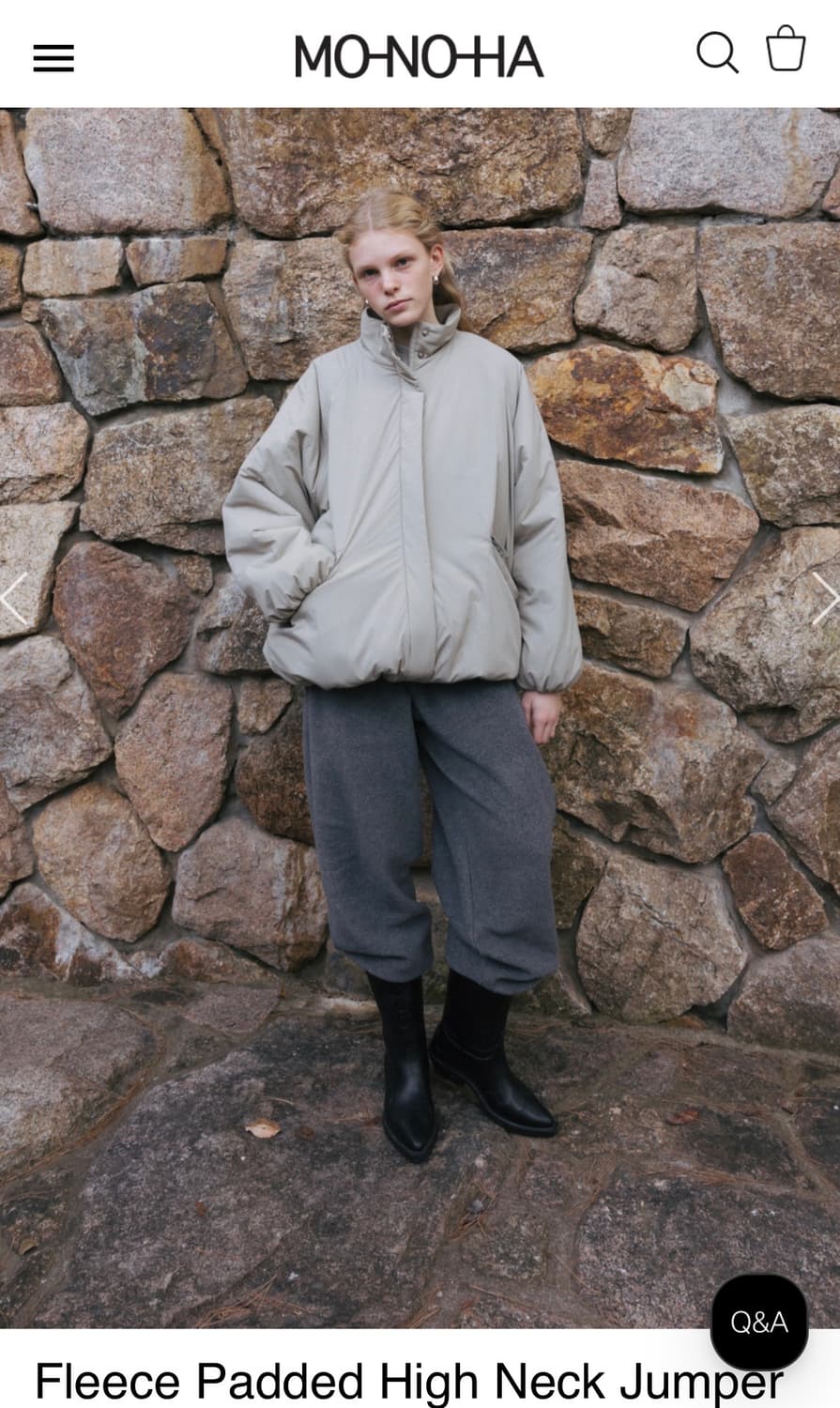 모노하 플리스 패디드 점퍼 (베이지)새상품 상품이미지2