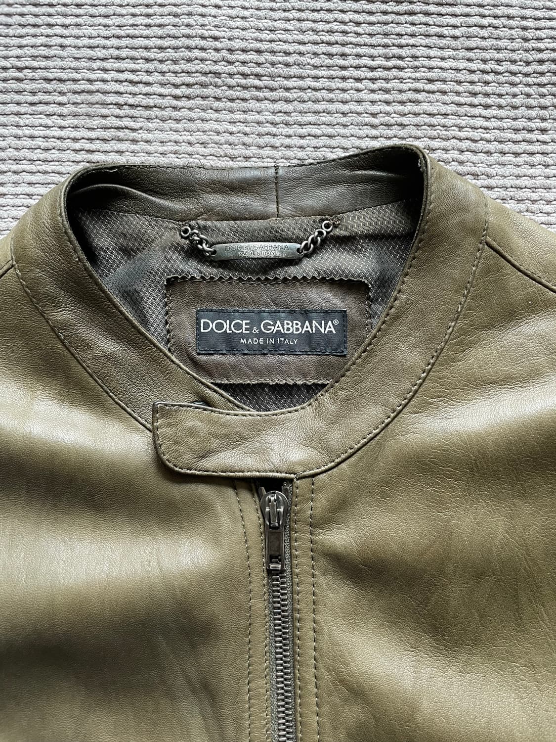 돌체앤가바나 레더 자켓 올리브  상품이미지2
