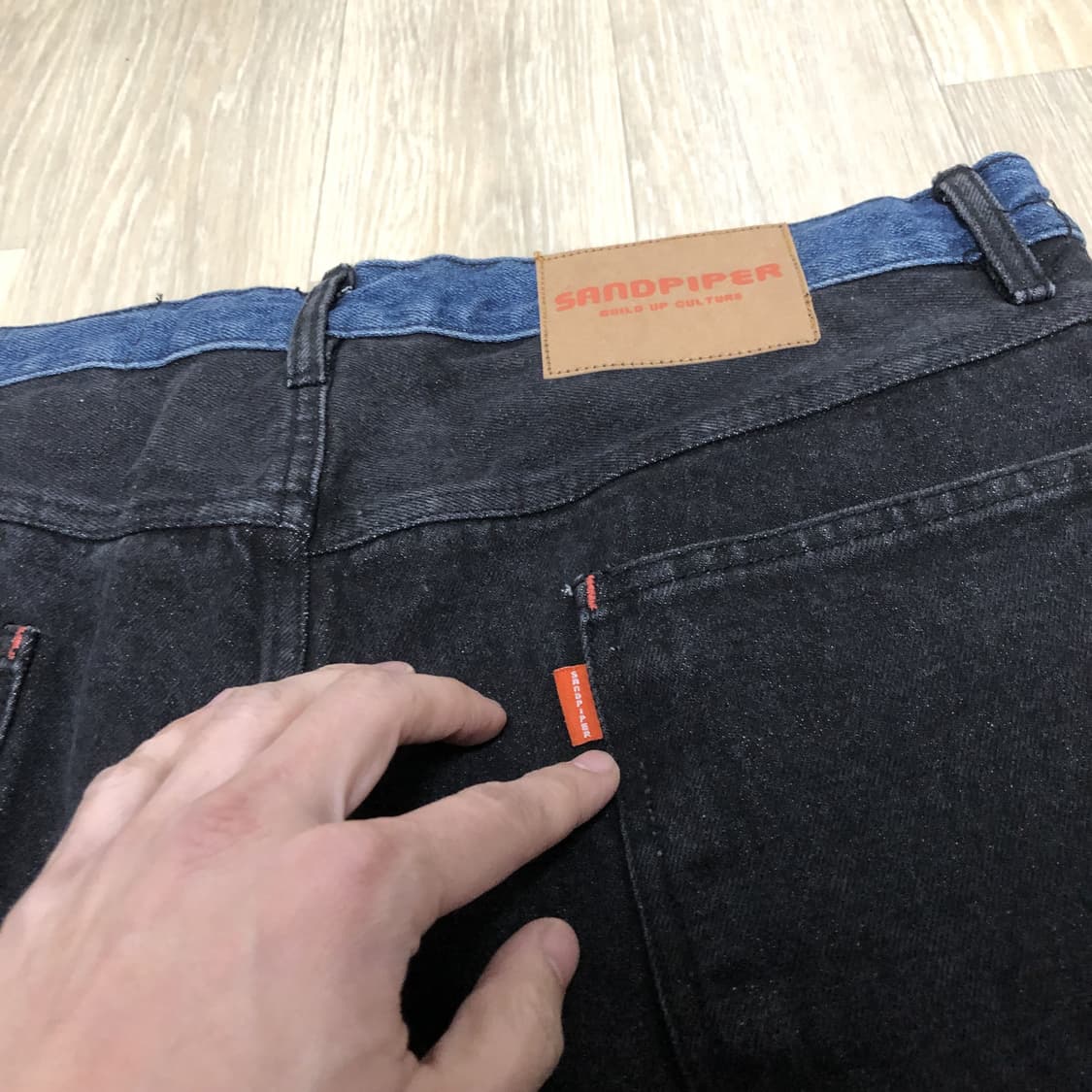 (2) 새상품 블라인드 파일즈 X 샌드 파이퍼 드로우 스트링 블랙 데님 상품이미지9