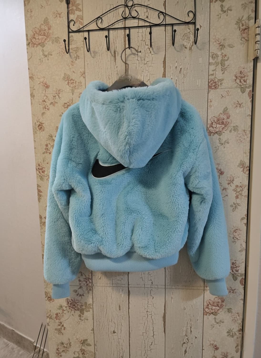나이키 스우시 퍼 후드 집업 S 하늘색 상품이미지2