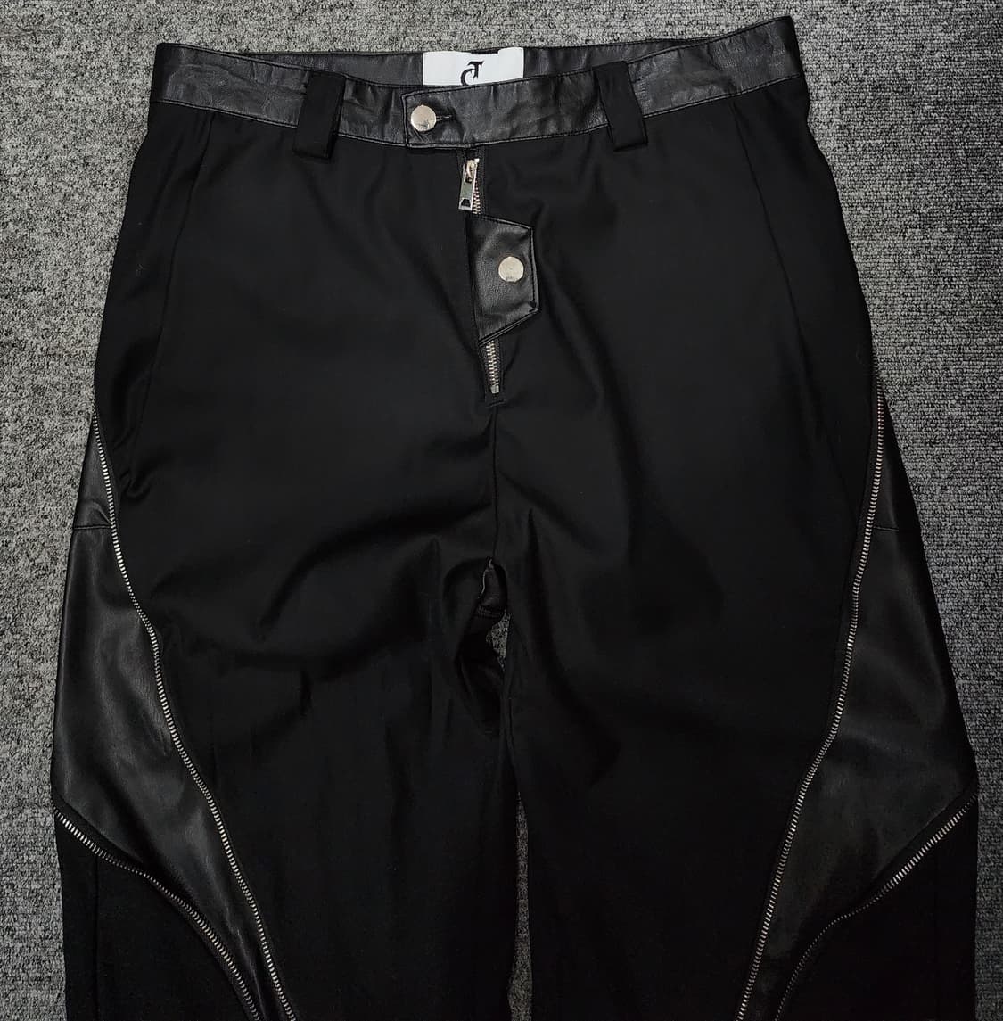 ARGUE CULTURE 지퍼 디테일 레더 스트릿 웨어 와이드 팬츠 XL 상품이미지3