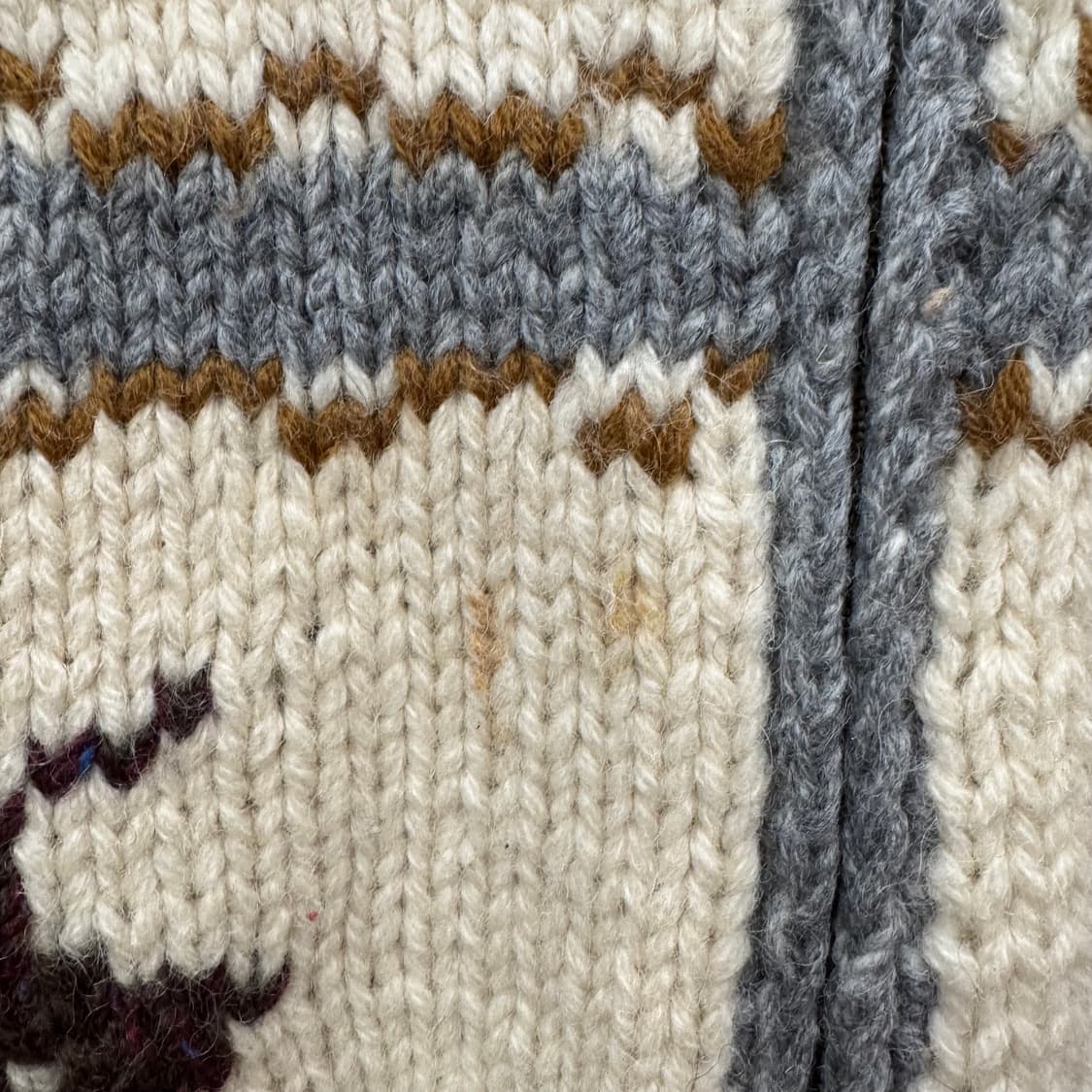 00s JPN VINTAGE 사슴 코위찬 니트 집업 자켓 아이보리 상품이미지7