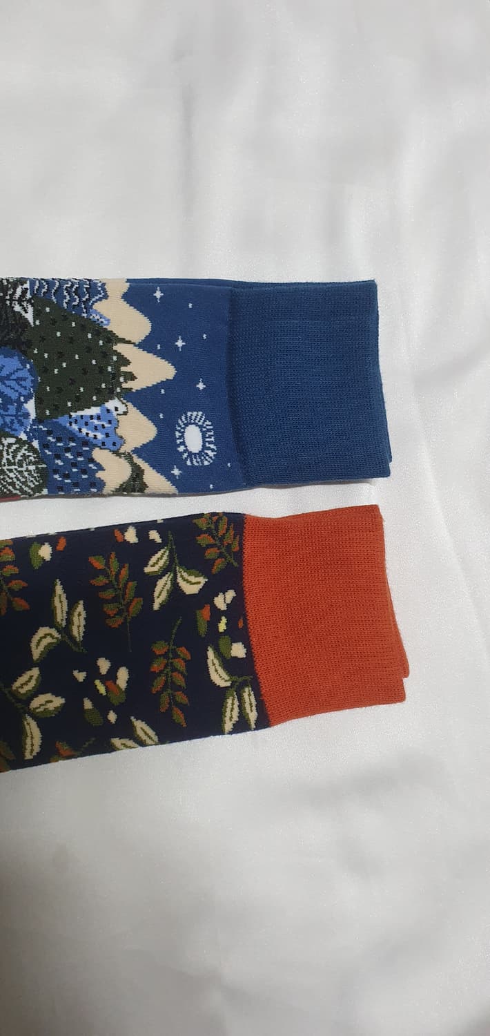 블루 집 나무패턴 양말 상품이미지4