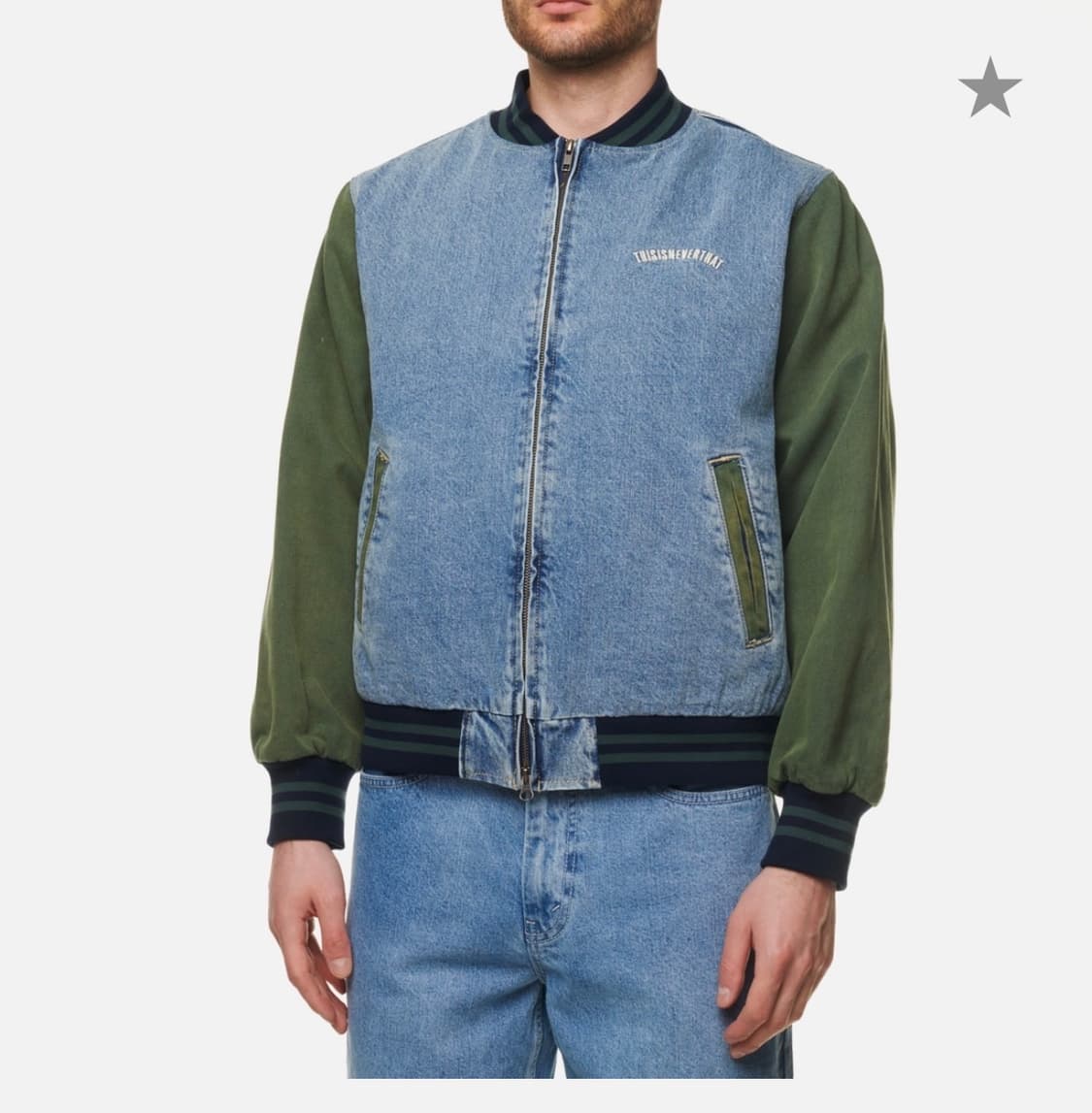 디스이즈네버댓 데님 바시티 자켓 상품이미지2