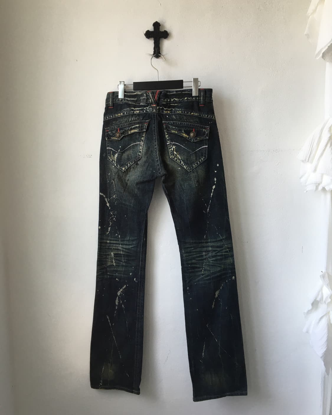 Painted washing denim pants 상품이미지3