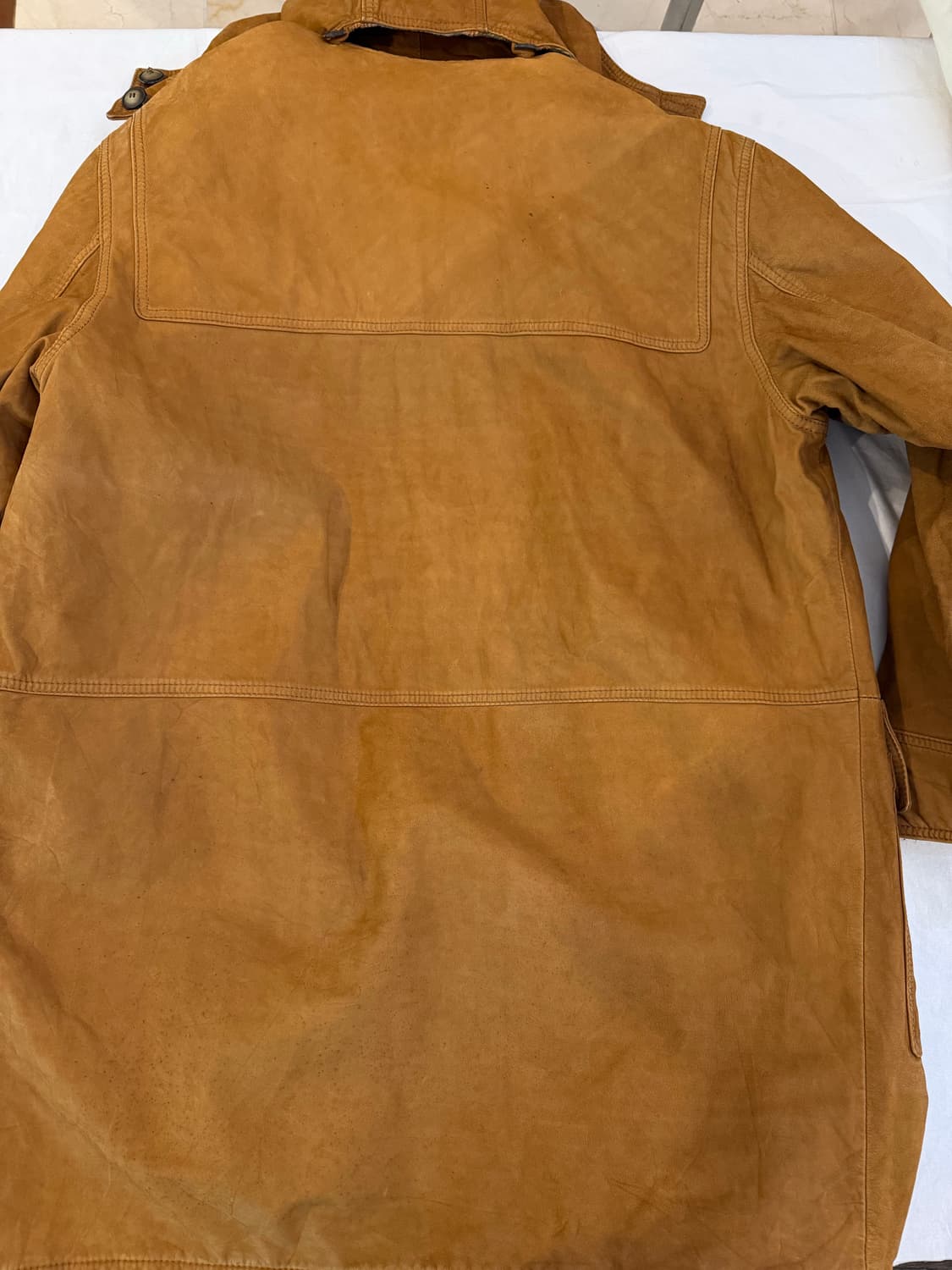 90s 말보로 클래식 스웨이드 통가죽 코트 브라운 상품이미지5