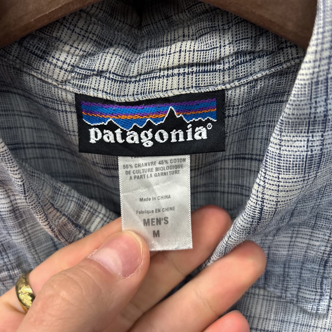 00s 파타고니아 자카드 체크 패턴 린넨 반팔셔츠 N1152 상품이미지8