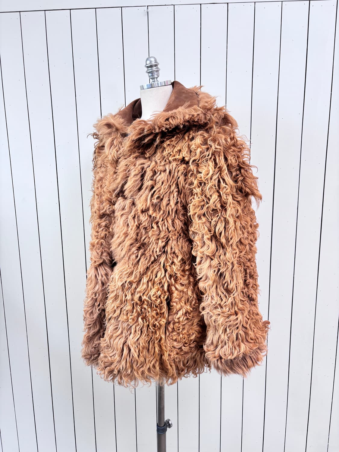 리버시블 브라운 양모 무스탕 상품이미지3