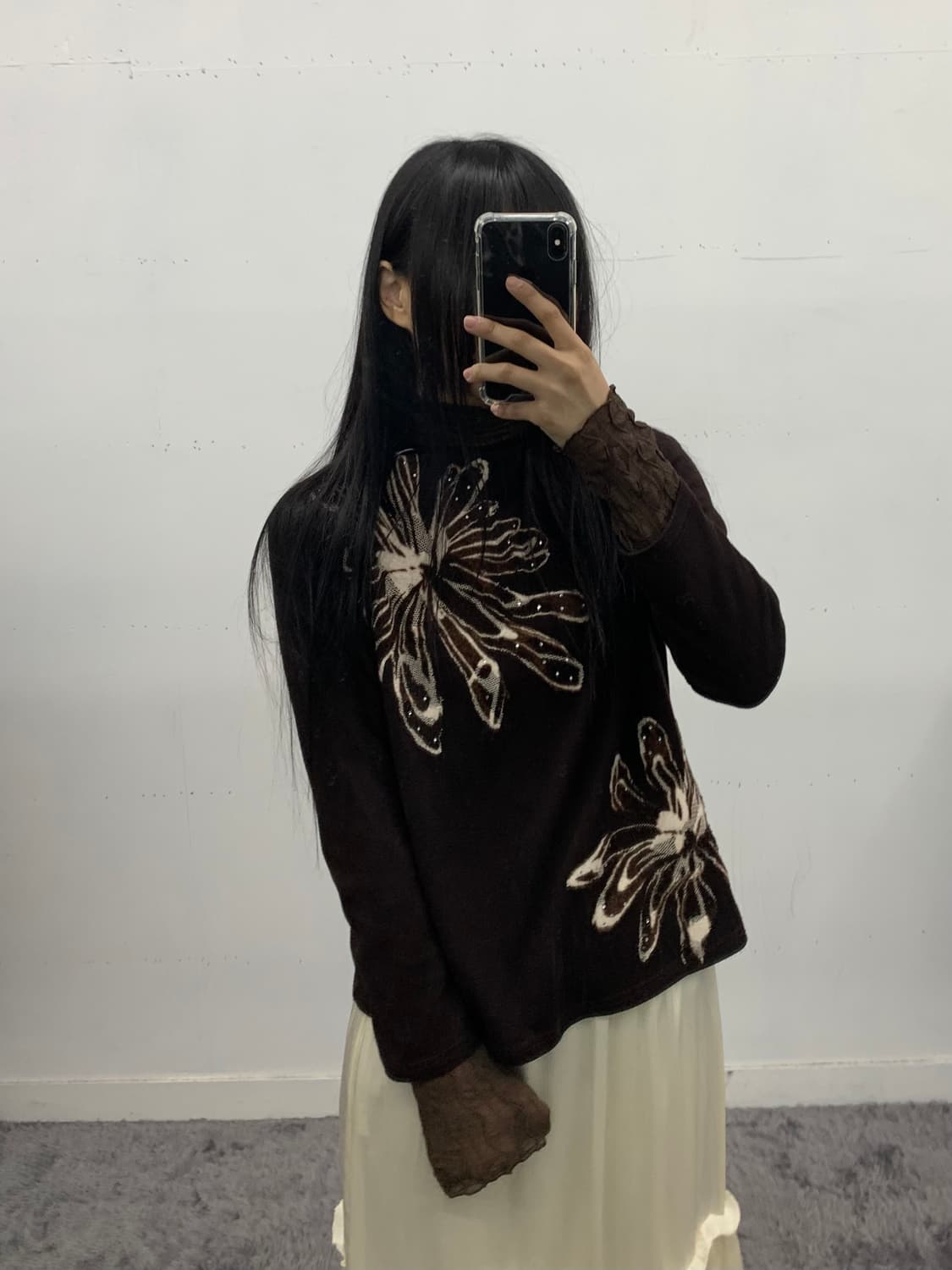 재패니즈 하프넥 패턴 디테일 슬리브 상품이미지1