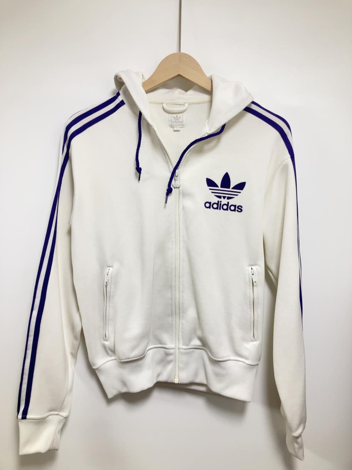 아디다스 화이트 퍼플 후드 집업 빈티지 자켓 트랙탑 상품이미지1