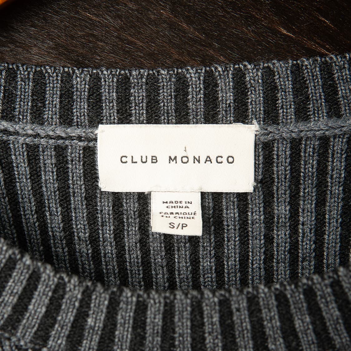 [100] 클럽모나코 메리노 울 니트 챠콜 그레이  상품이미지4